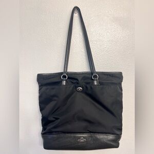 Coach Large Black Nylon/Leather Tote B1777-F57903